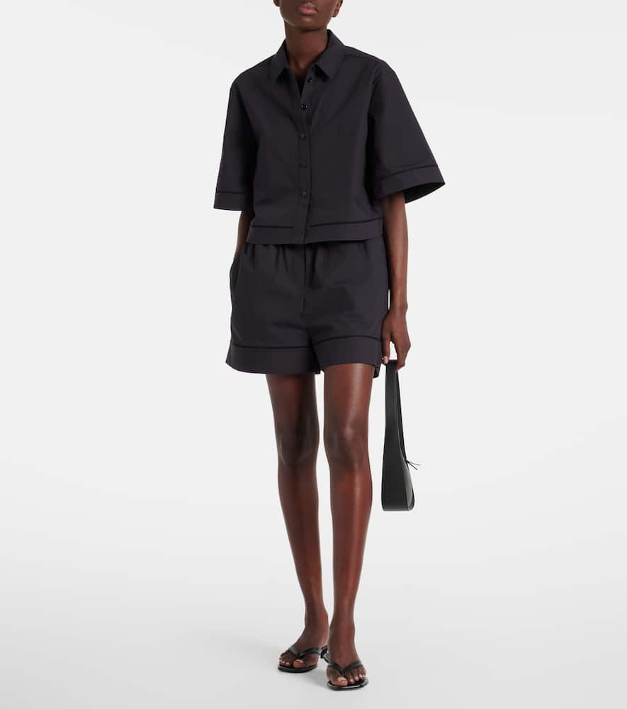 Róhe Embroidered cotton poplin shorts