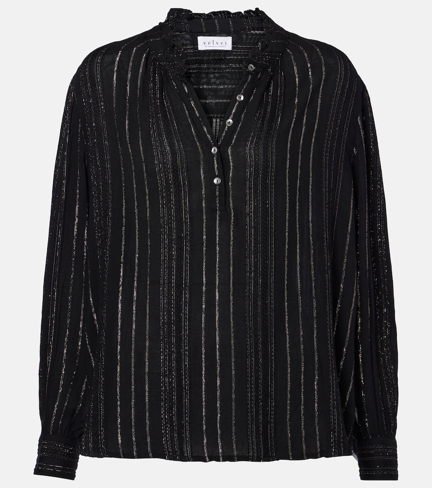 Striped lamé blouse