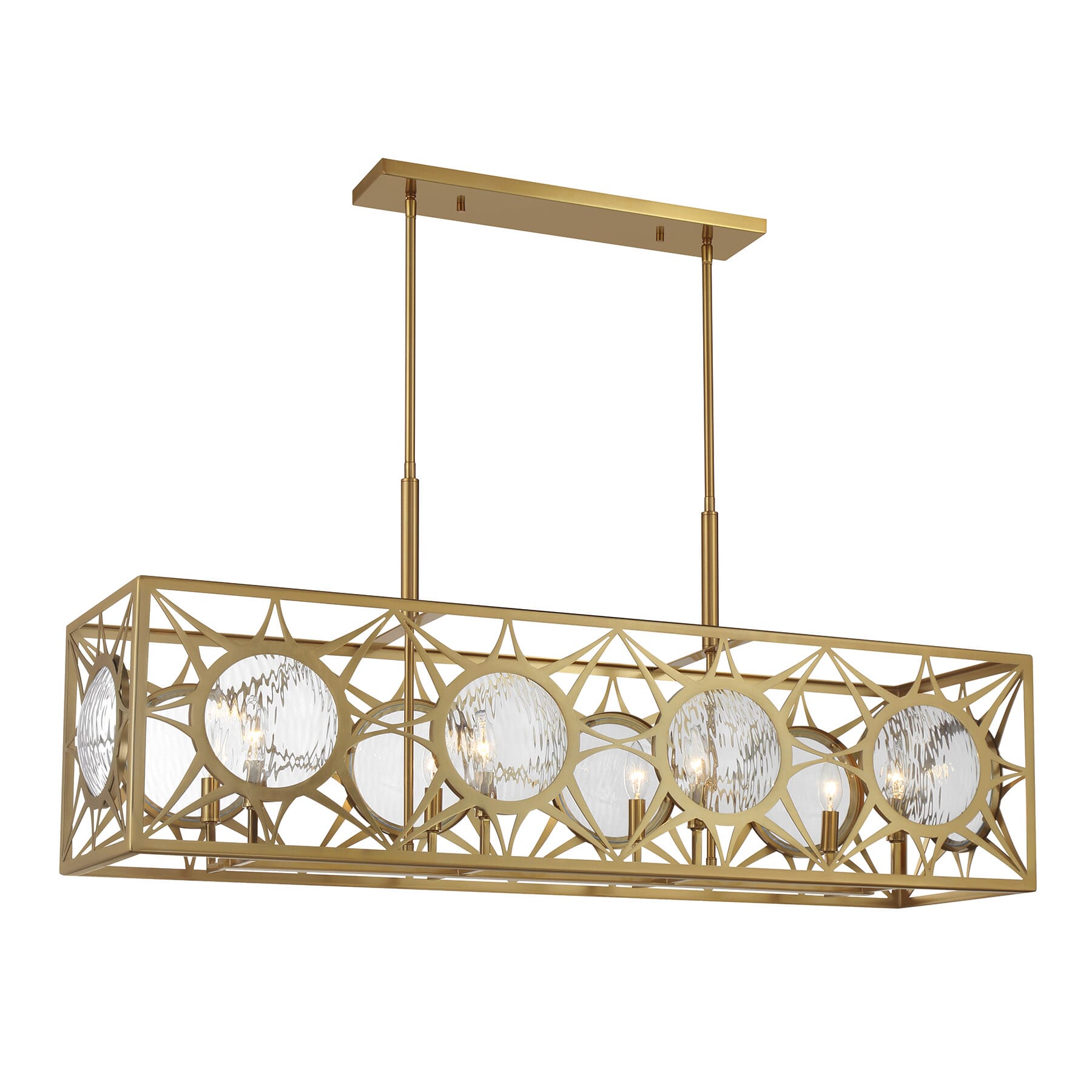 Balfour 8-Light Linear Chandelier in Warm Bra
