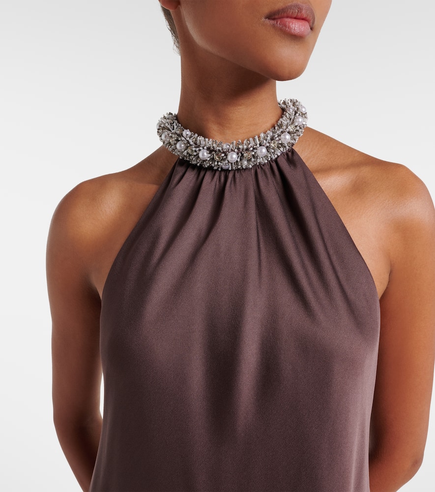 Embellished satin top
