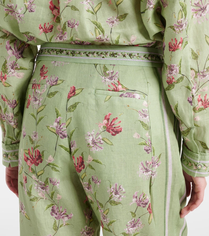 Florecer Honeysuckle linen wide-leg pants