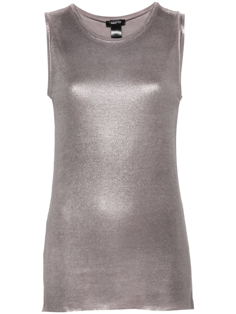 Lamé ribbed tank top - Purple