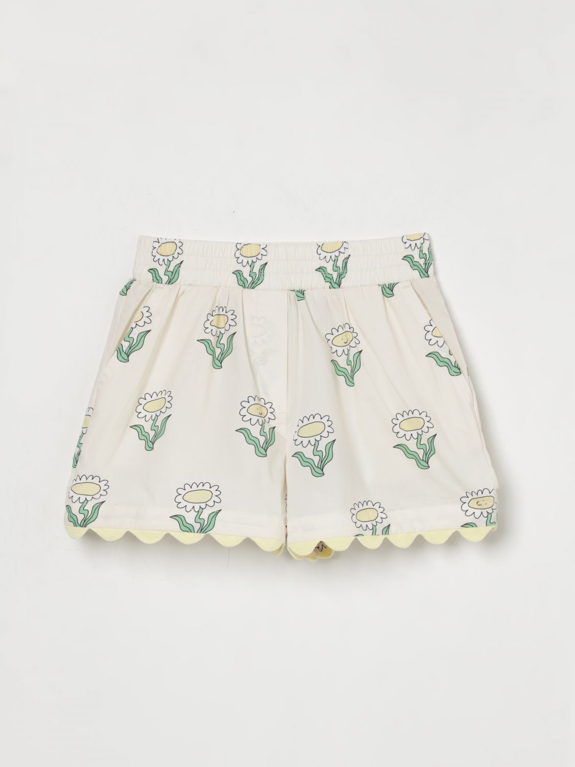 Daisy-print shorts - Neutrals