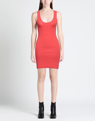Woman Mini dress Coral Size M Cotton, Elastane