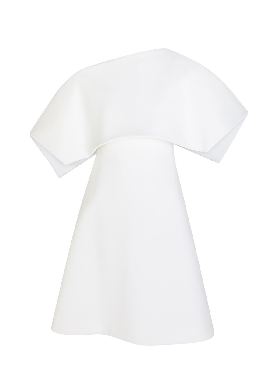 Cape-effect Crepe Mini Dress