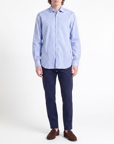 Façonnable Man Shirt Light blue Size L Cotton