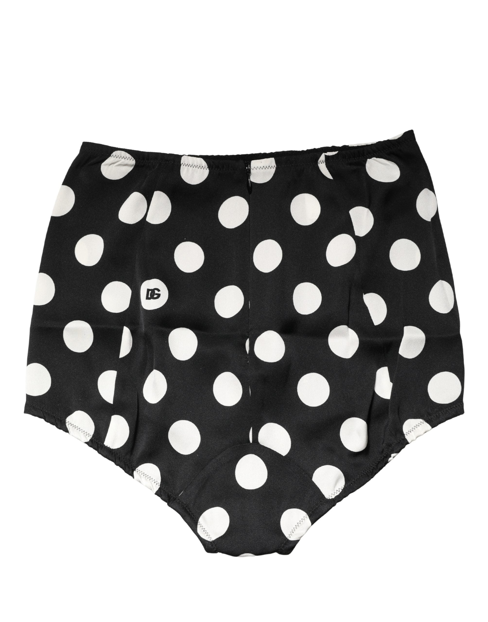 Silk Polka Dot Bodysuit — Black