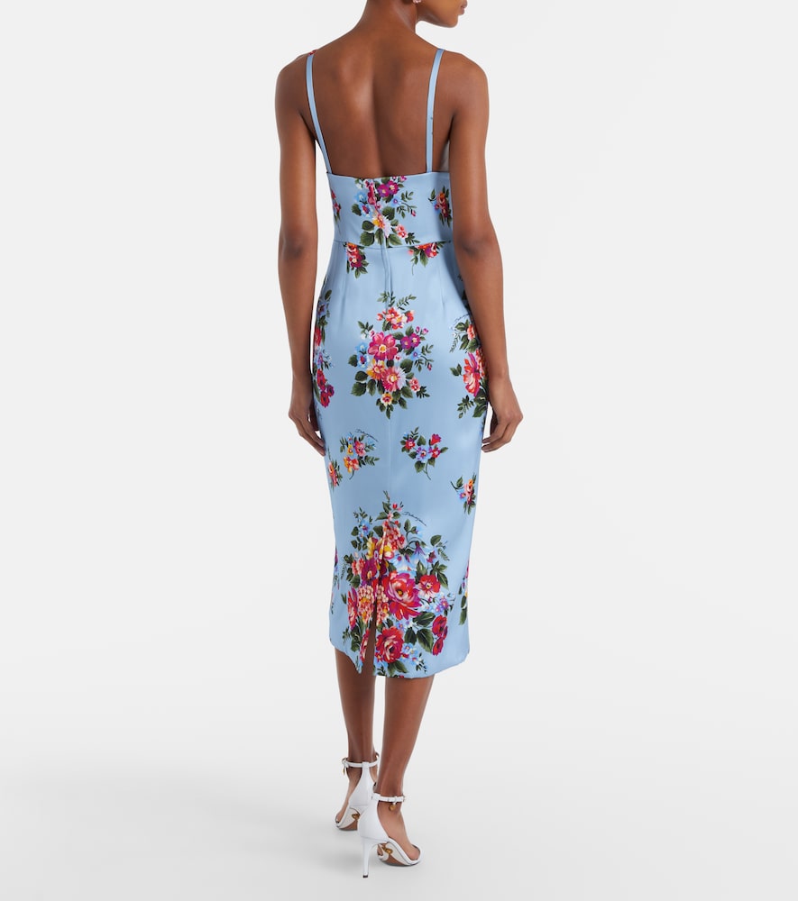 Floral satin midi dress