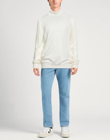 Man Turtleneck White Size 40 Virgin Wool, Viscose, Cashmere