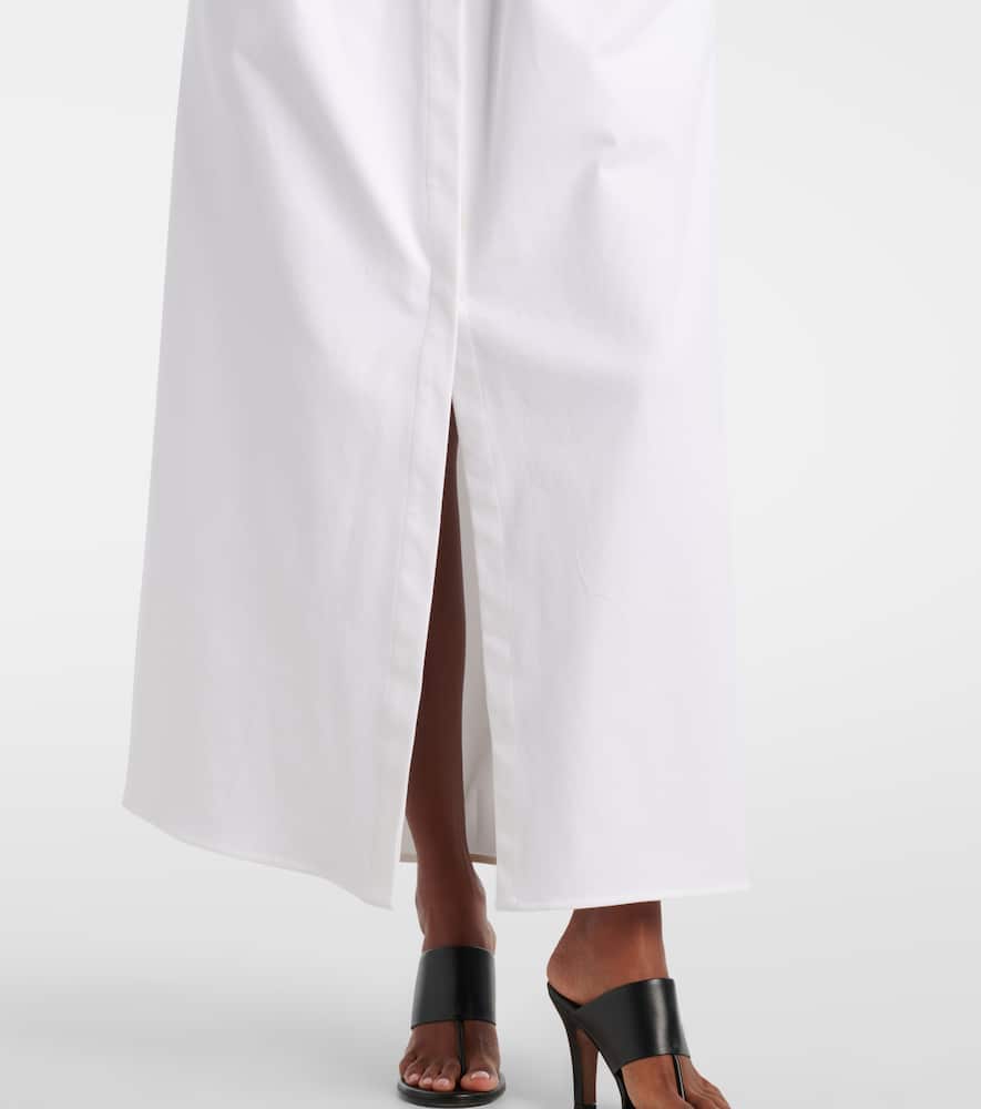 Cotton-blend gabardine maxi skirt