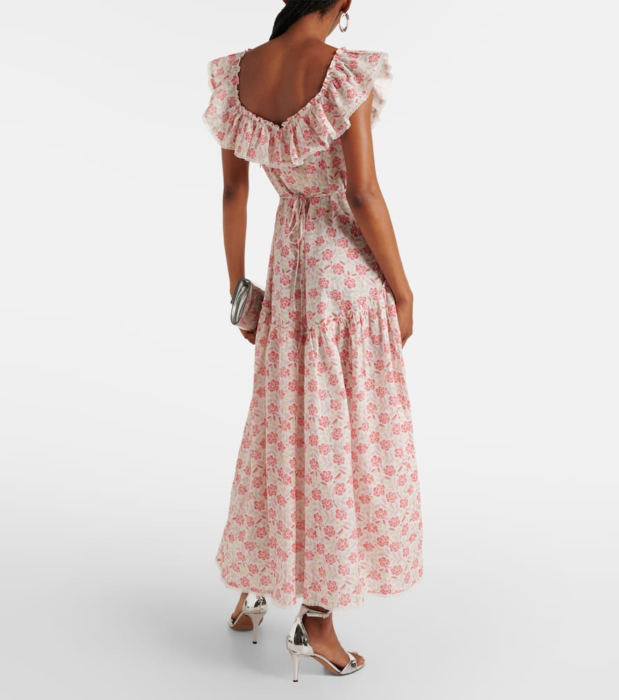 Rixo Eugene floral ruffled cotton midi dress