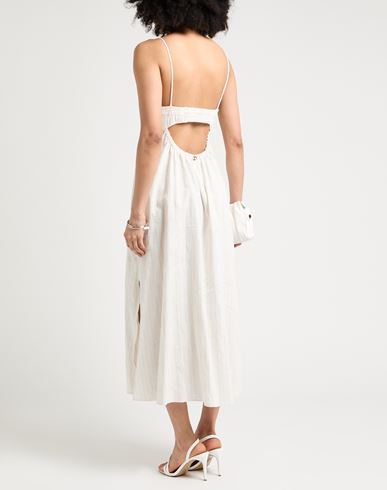 Twinset Woman Maxi dress White Size 14 Cotton, Linen, Polyamide, Polyester, Viscose