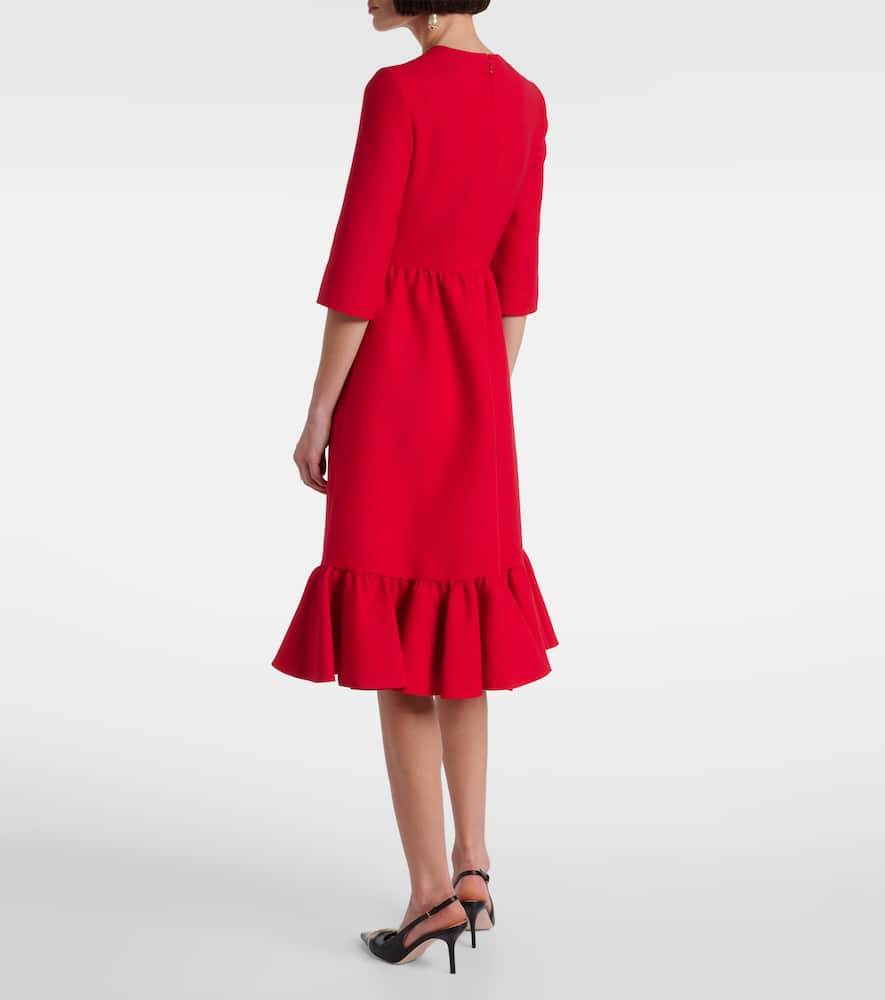 Crepe Couture embellished ruffled midi dress
