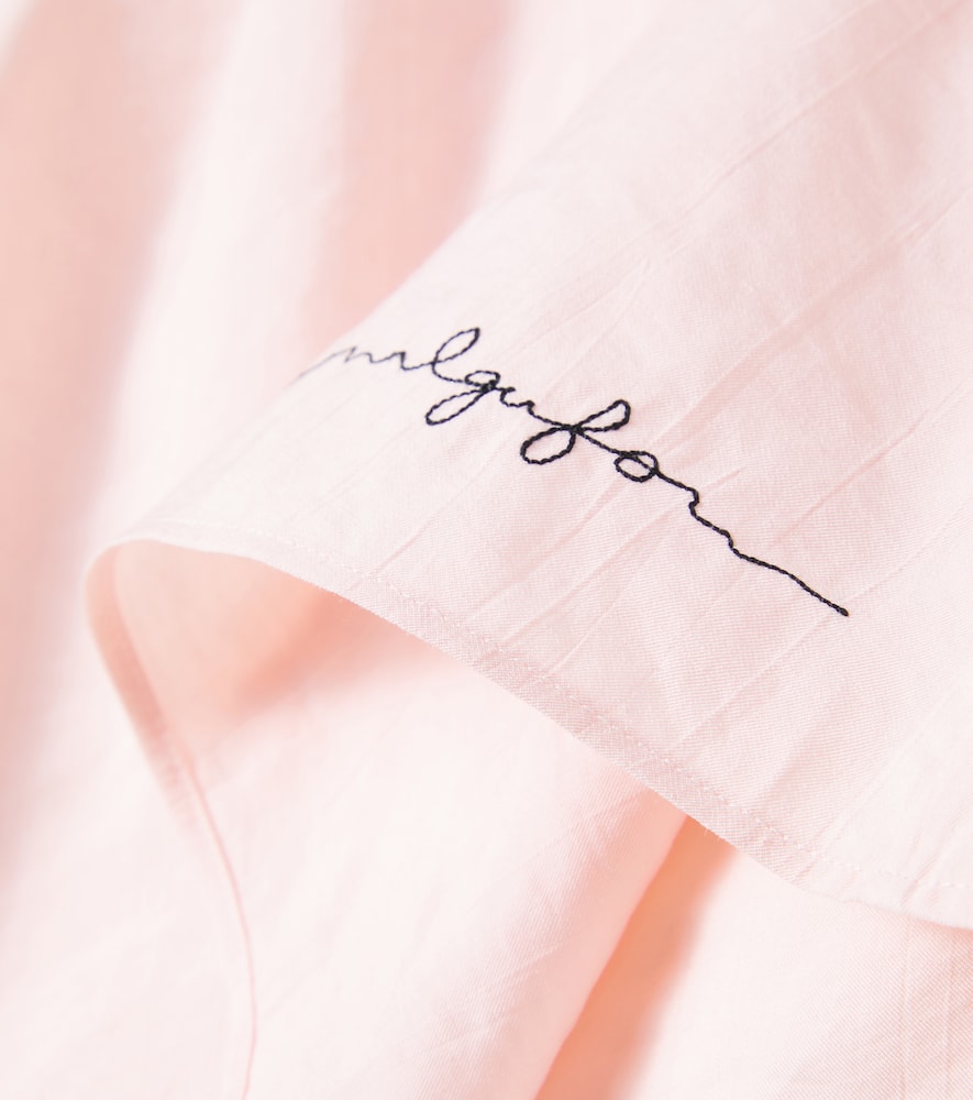 Logo ruffled jersey top
