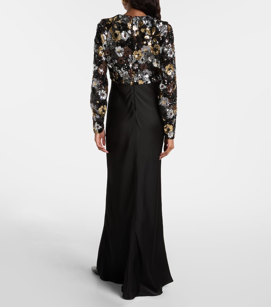 Lastra sequined tulle maxi dress