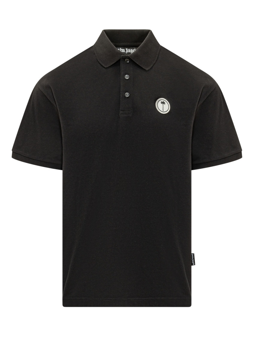 Black Logo Shirt Collar Polo