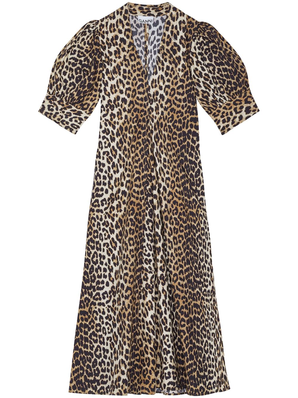 Leopard Print Organic Cotton Dress — Brown