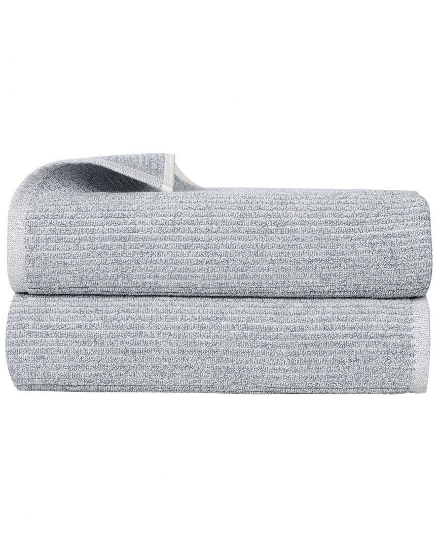Superior Set of 2 Destin Medium Weight Solid Ribbed Bath Sheets