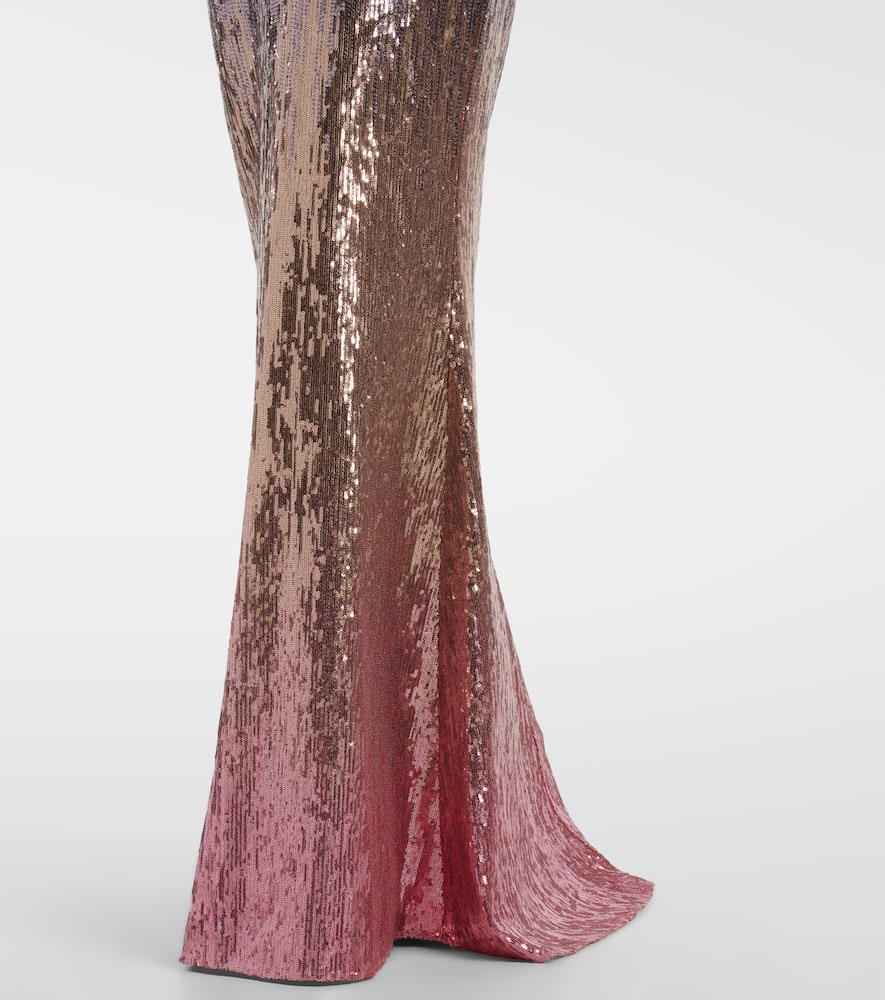 Ombré sequined belted gown