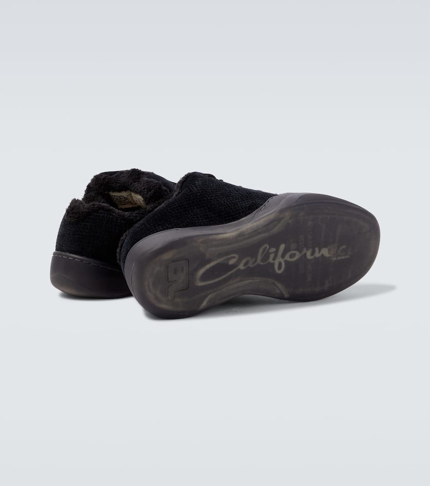 Vamp terry-lined corduroy sneakers
