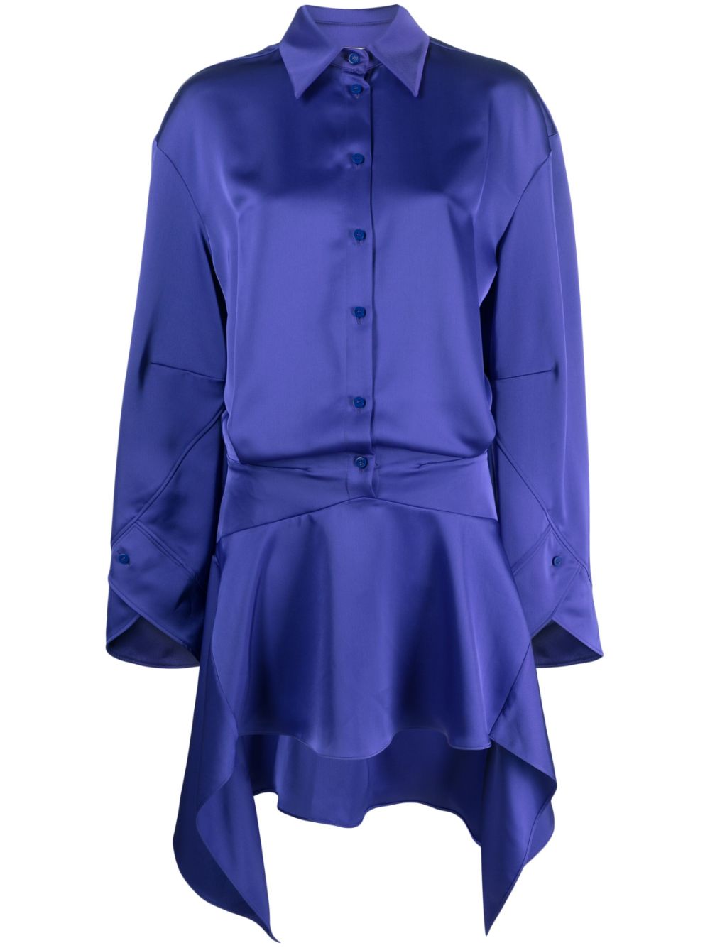 Asymmetric-hem shirt dress - Purple