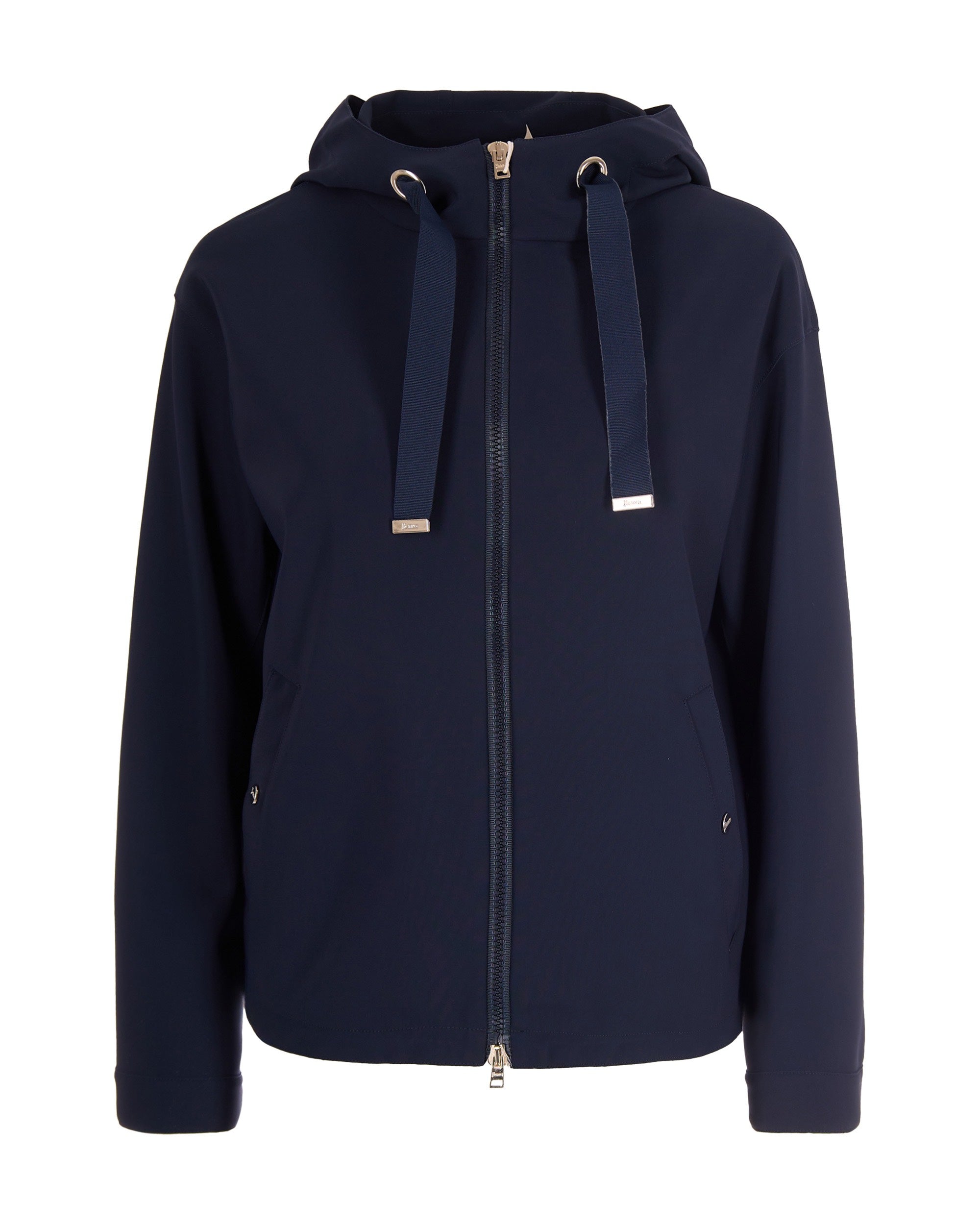 Neoprene Short Hooded Jacket — Navy