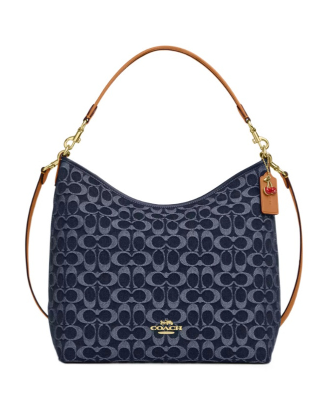 Laurel Large Shoulder Bag In Signature Denim