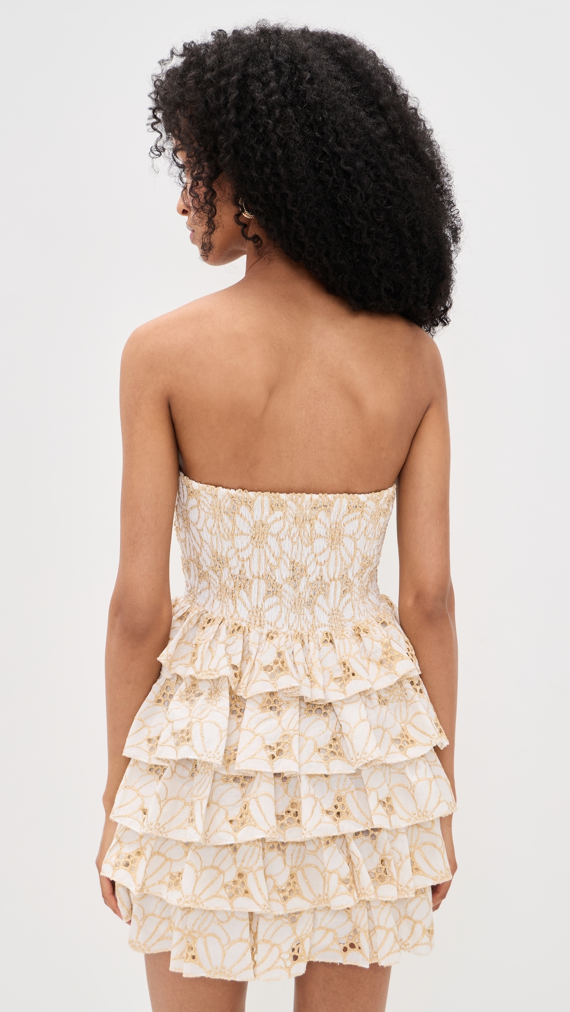 Hortensia Dress Eyelet Flower Gold