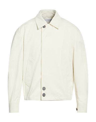 Man Jacket Ivory Size 36 Cotton, Calfskin