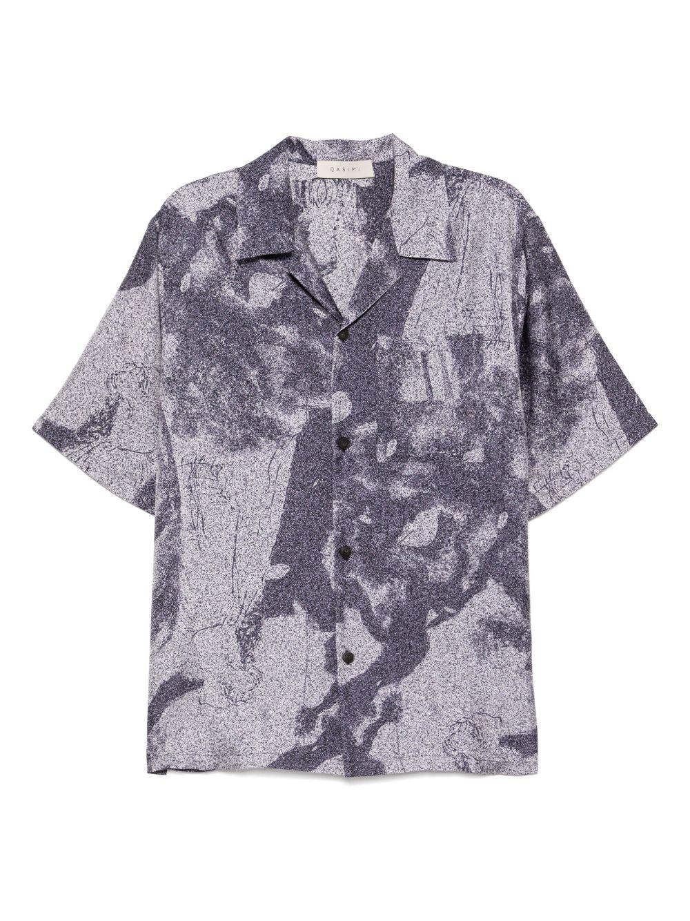 Qasimi dust-print resort shirt - Purple