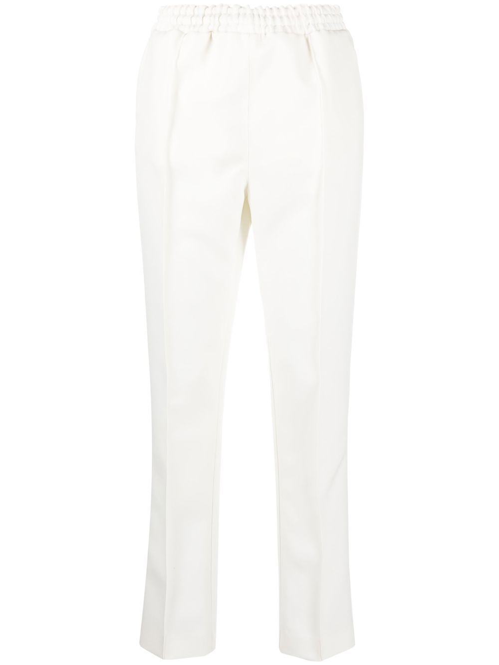 High-rise straight-leg trousers - White