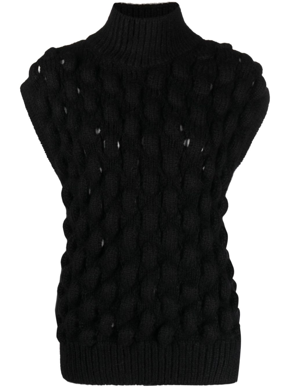 Sleeveless turtleneck jumper - Black