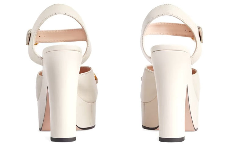 (WMNS) Ankle-Strapped Platform Sandals with Horsebit 'White'