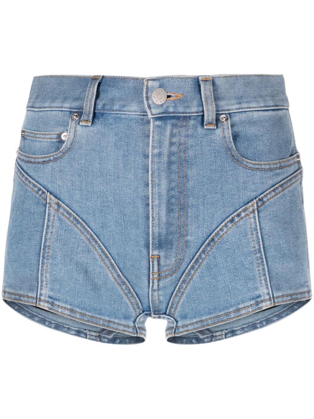 Spiral panelled denim shorts - Black