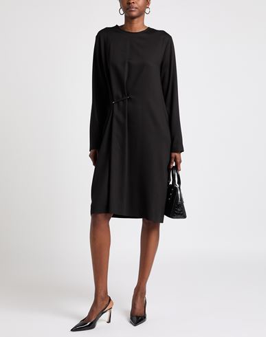 Woman Midi dress Black Size 12 Viscose, Virgin Wool, Elastane