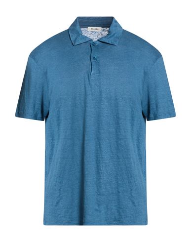 Man Polo shirt Slate blue Size XL Linen