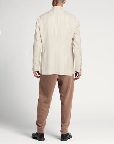 Man Blazer Beige Size 40 Virgin Wool, Silk, Linen, Elastane
