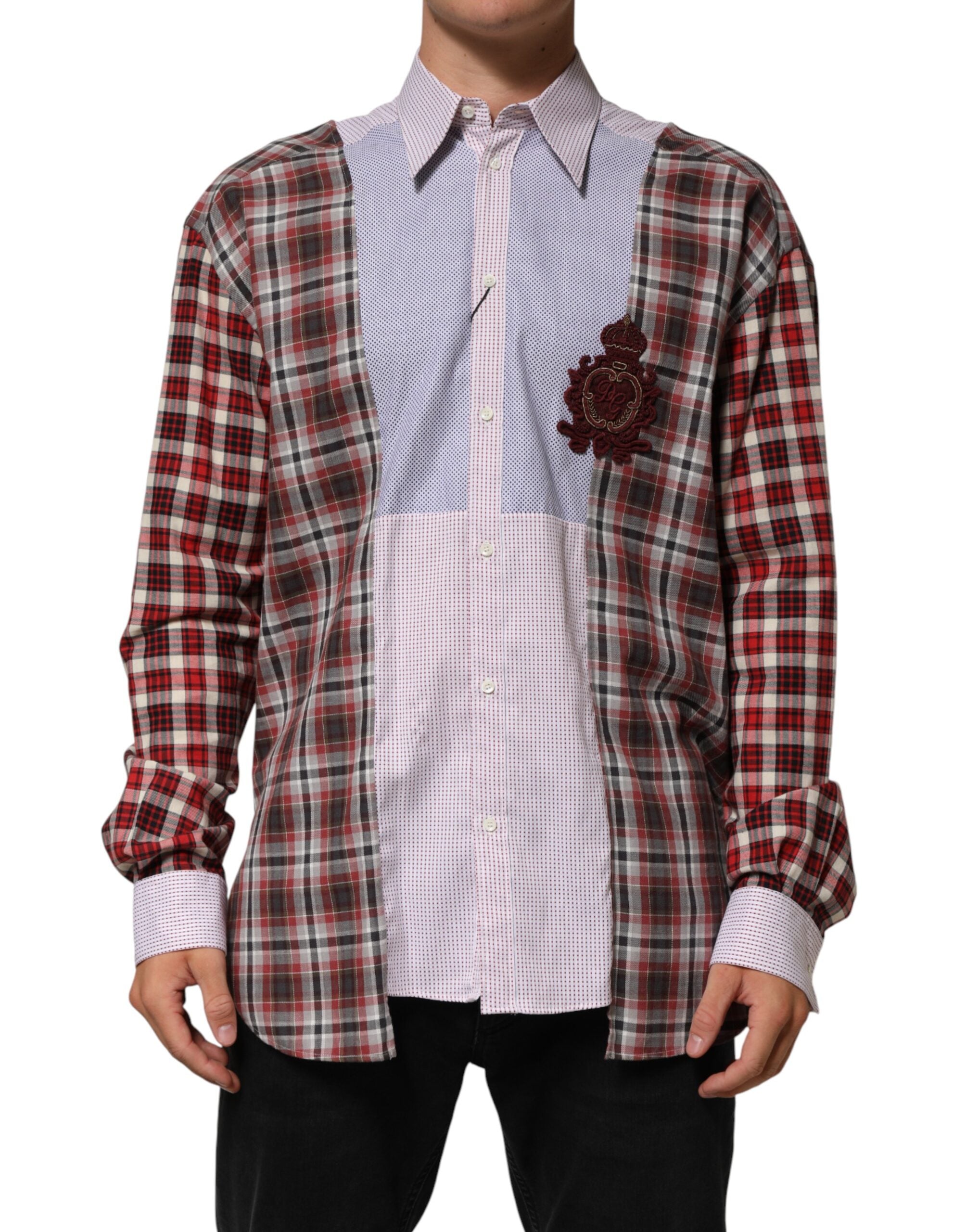 Checkered Cotton Shirt — Red