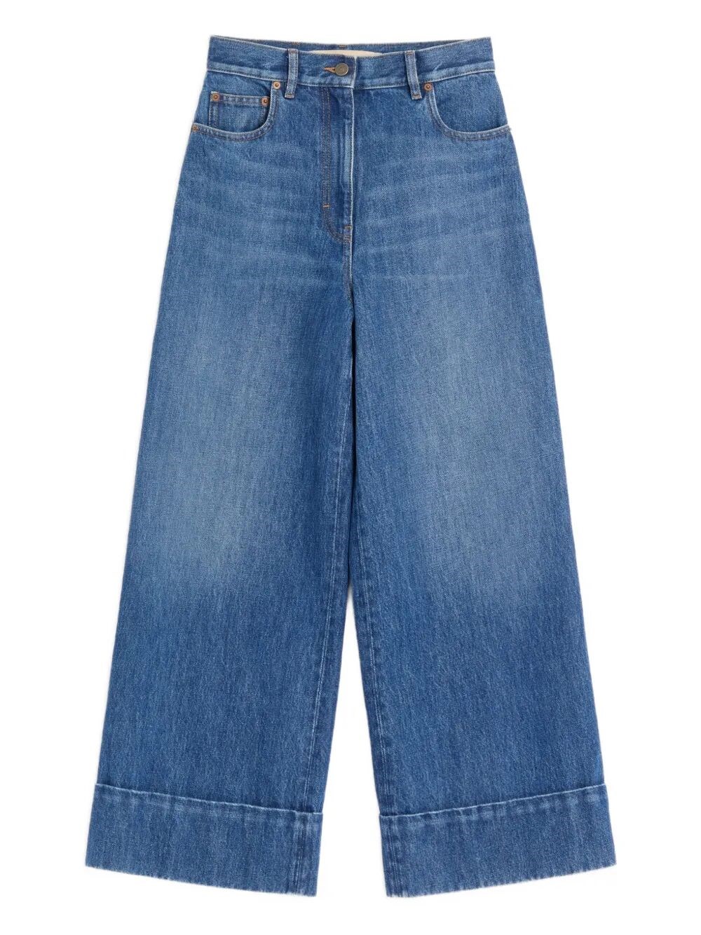 Denim Trousers With V Gold