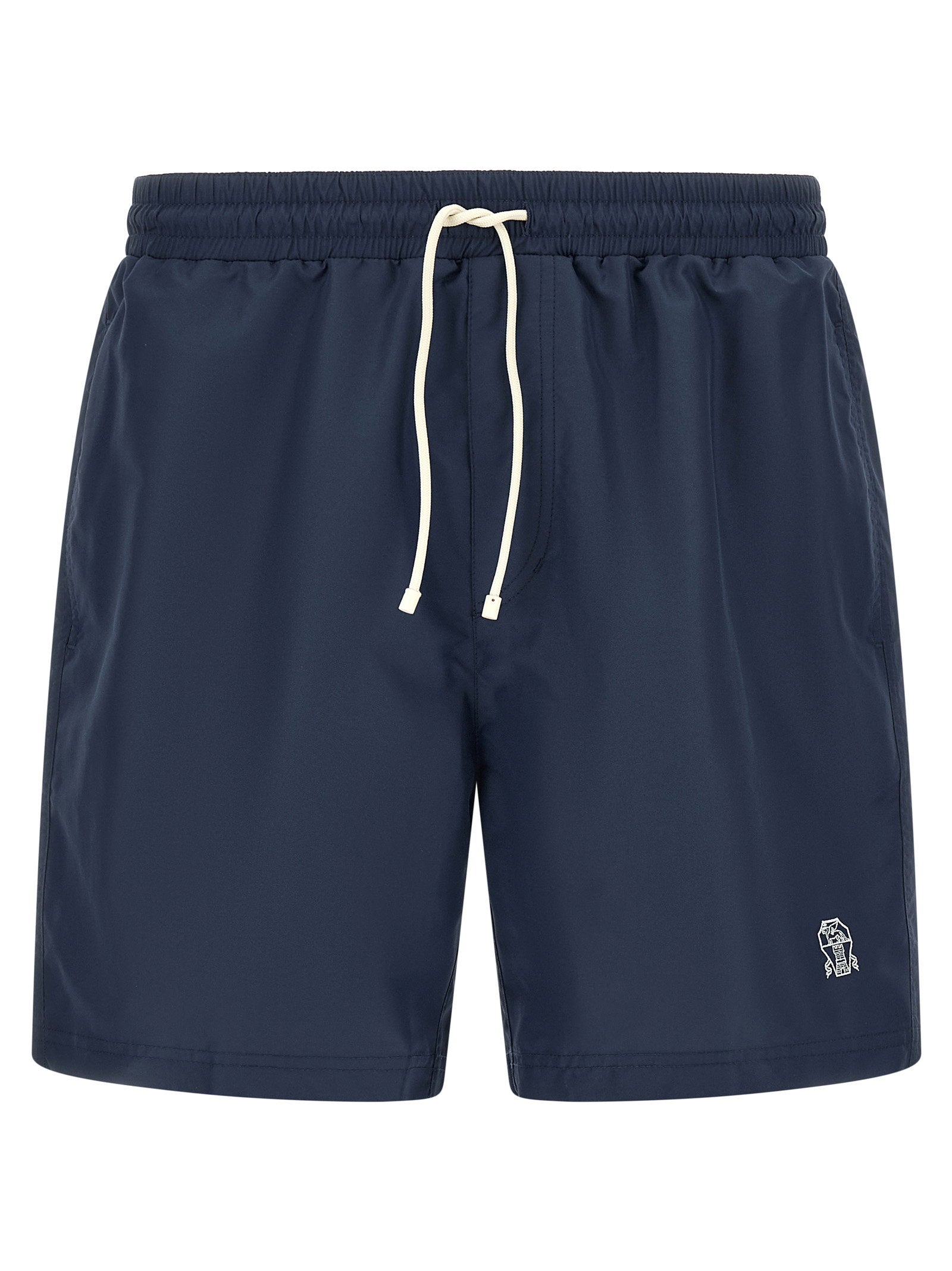 Logo-Embroidered Nylon Swim Shorts — Navy