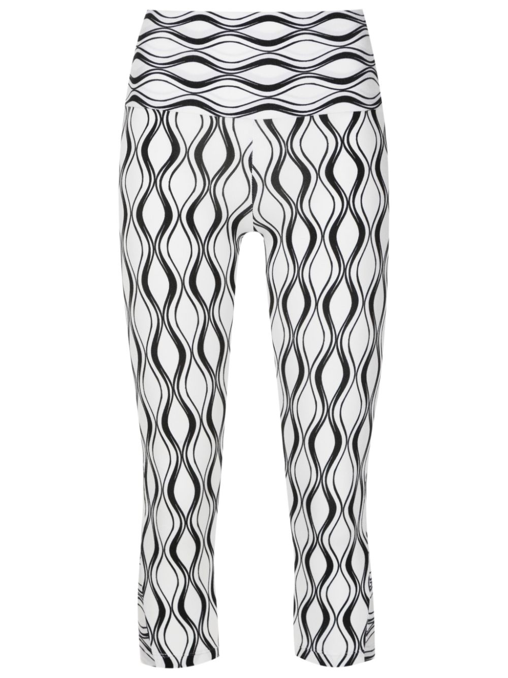 Graphic-print cropped leggings - White