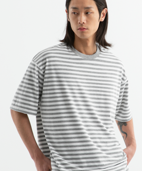 Oversized 1:1 Stripe Short Sleeve T-Shirt