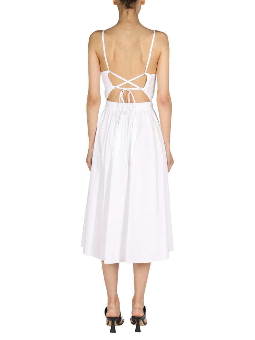 White Square Neck Midi Dress