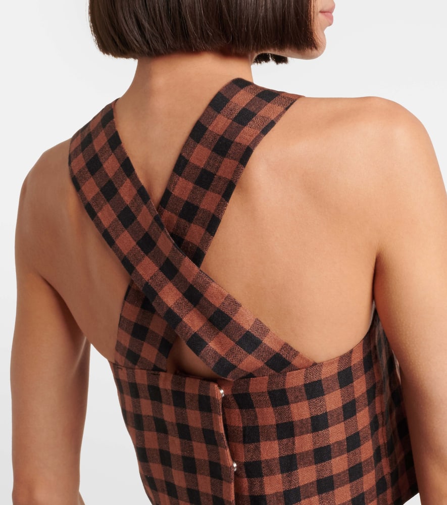 Checked linen top