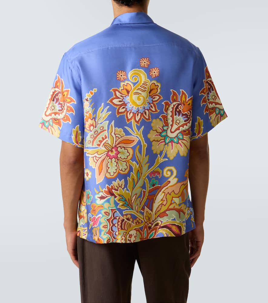 Floral silk bowling shirt