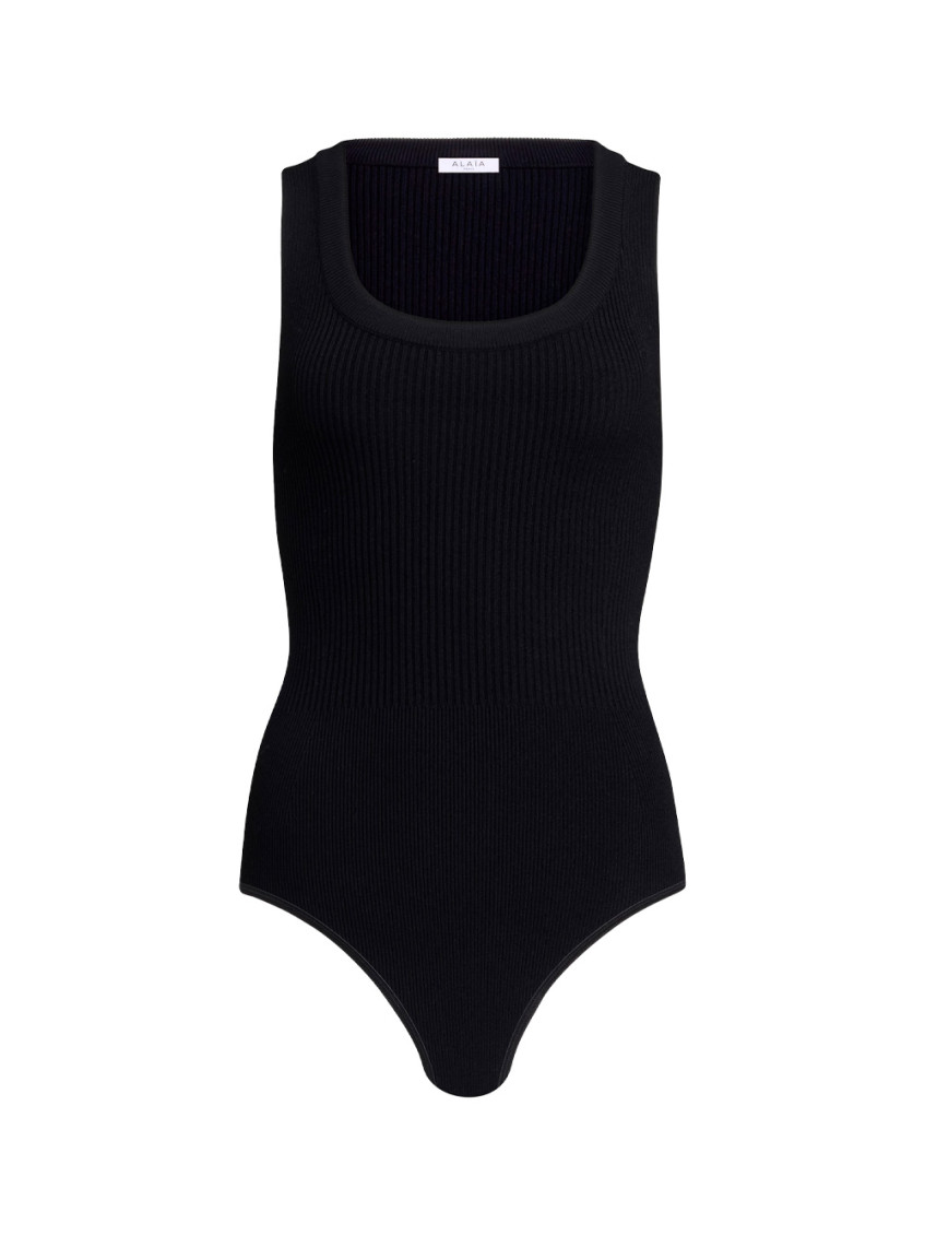 Black Sleeveless Bodysuit