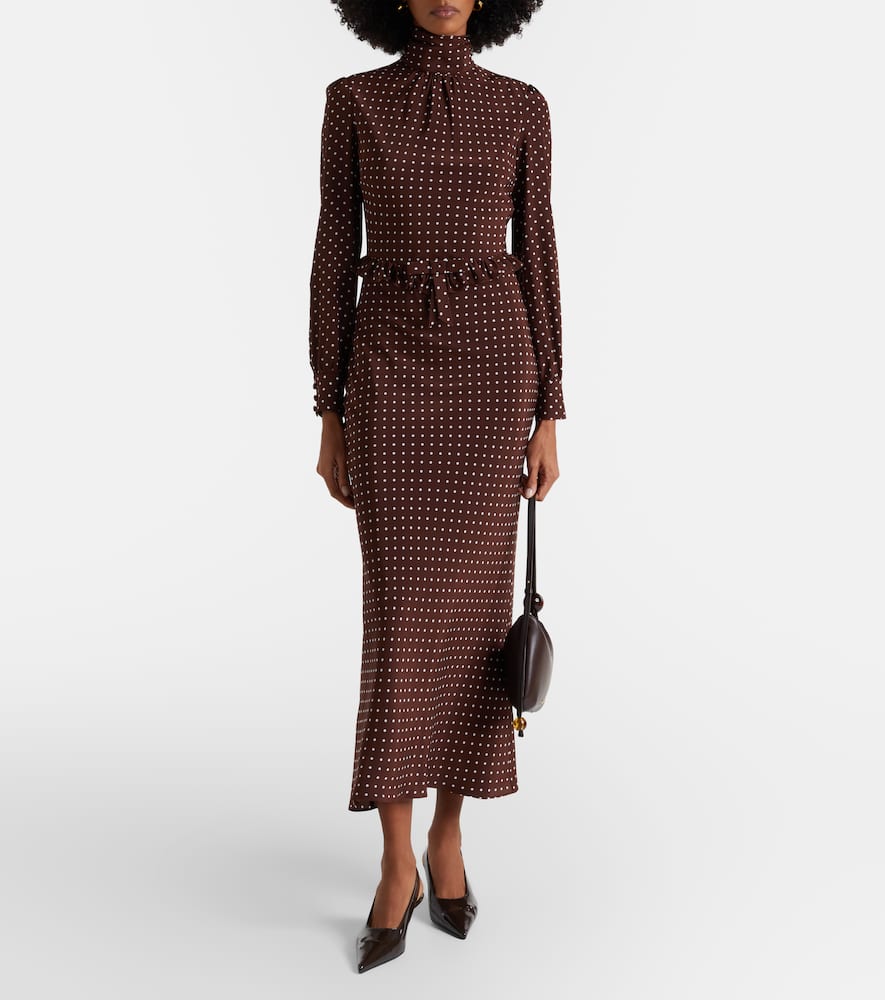 Polka-dot midi dress