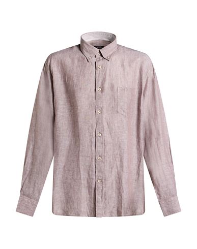 Man Shirt Light brown Size 16 Linen