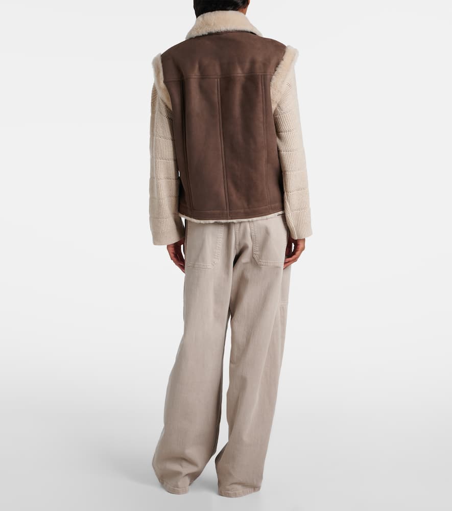 Shearling-lined suede vest