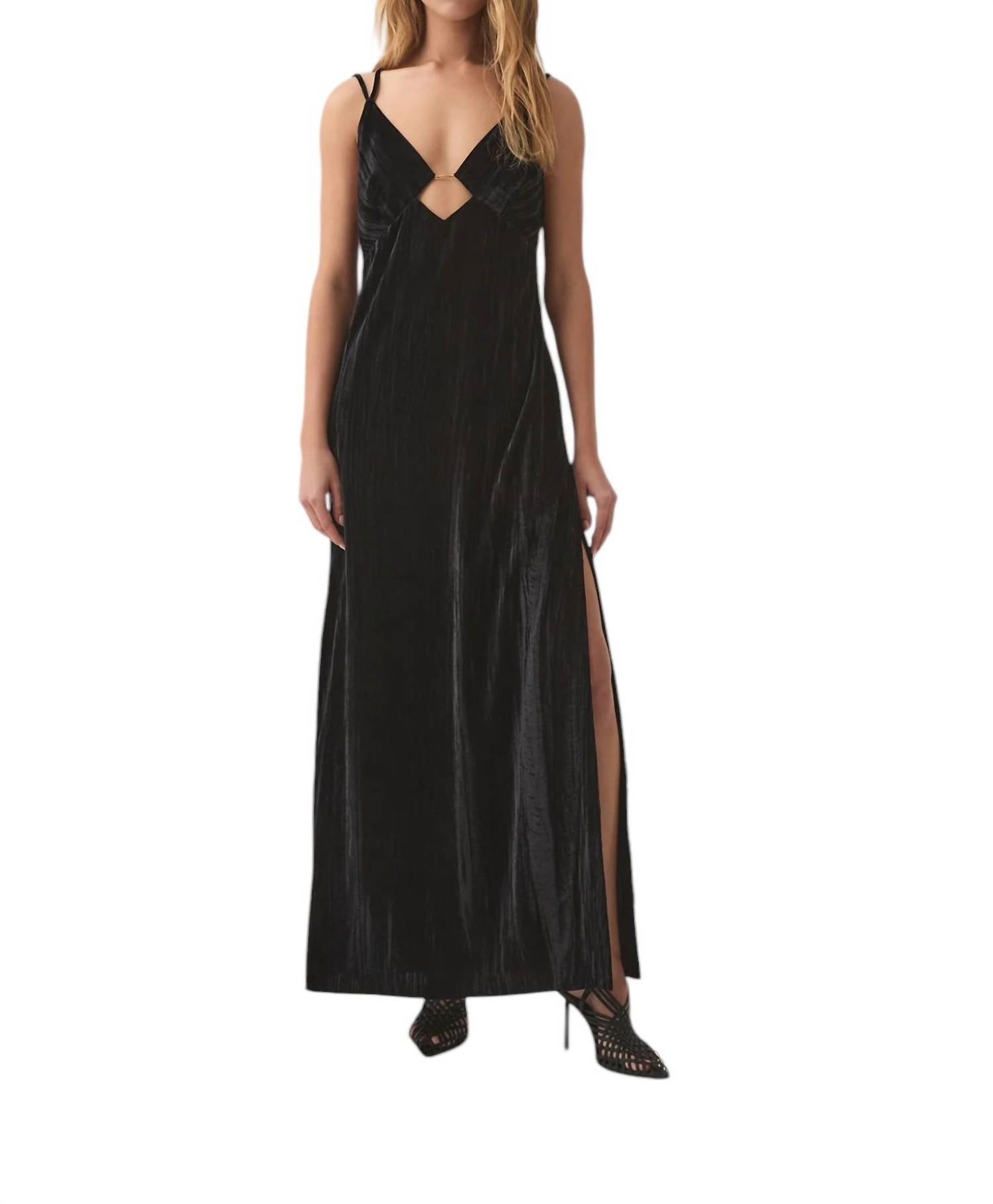 Moonbow Velvet Maxi Dress In Black